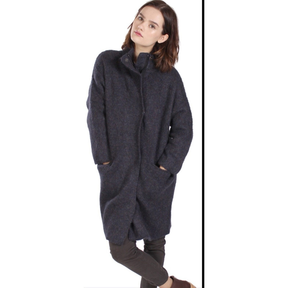 Rag & Bone Mohair‎ Wool Coat Jacket Blue Gray Sz XXS Casual Oversized Designer
